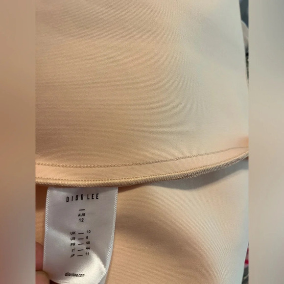 DION LEE Women's Single Knot Dress Dense Tech Jersey - Blush - Size US 8 - Picture 9 of 12